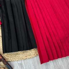 Set Váy Nữ Áo Vest Tay Bồng Kèm Chân Váy Xếp Ly Chất Chéo Ruby Đi Làm Đi Tiệc MIMIX - FA5