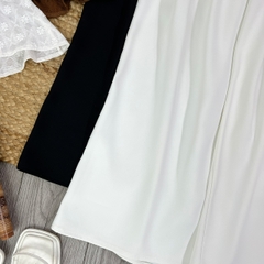 Set Bộ Nữ Áo Phối Nơ Eo Mix Quần Dáng Dài Trơn Đi Tiệc Đi Làm MIMIX - FB5
