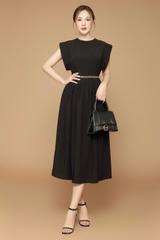 Đầm Qc Cổ Tròn Tay Bèo