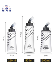 Bình Nước Mềm Màu Xám Aonijie Có nắp SD21