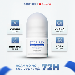 Lăn khử mùi & Ngăn tiết mồ hôi Chuyên sâu STOPIREX DETRANSPIRANT INTENSIF - Khử mùi cơ thể cho Nam, Nữ (30ml)