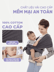 Địu Vải Jumysie - Màu Choco, Cotton Êm Ái Cho Bé Sơ Sinh Đến 18 Tháng