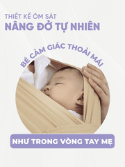 Địu Vải Jumysie - Màu Ghi, Cotton Êm Ái Cho Bé Sơ Sinh Đến 18 Tháng