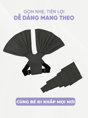 Địu Vải Jumysie - Màu Ghi, Cotton Êm Ái Cho Bé Sơ Sinh Đến 18 Tháng