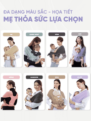 Địu Vải Jumysie - Màu Xám, Cotton Êm Ái Cho Bé Sơ Sinh Đến 18 Tháng