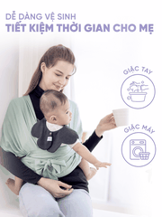 Địu Vải Jumysie - Màu Choco, Cotton Êm Ái Cho Bé Sơ Sinh Đến 18 Tháng