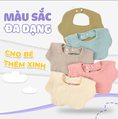 Yếm Ăn Dặm Xoay 360 Jumysie cho bé – Vải xô siêu thấm hút