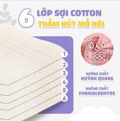 Yếm Ăn Dặm Xoay 360 Jumysie cho bé – Vải xô siêu thấm hút