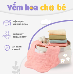 Yếm Ăn Dặm Xoay 360 Jumysie cho bé – Vải xô siêu thấm hút