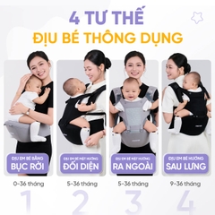 Địu Em Bé Jumysie M8 – Trợ Lực, Thoáng Khí, Từ Sơ Sinh Đến 36 Tháng