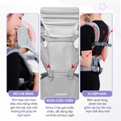 Địu Em Bé Jumysie M8 – Trợ Lực, Thoáng Khí, Từ Sơ Sinh Đến 36 Tháng