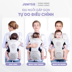 Địu Ngồi Em Bé Jumysie F8: Gấp Gọn, Thoải Mái 5-36T