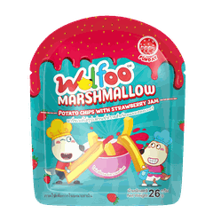 Kẹo xốp Marshmallow hình khoai tây chiên Wolfoo với mứt dâu tây  26g
