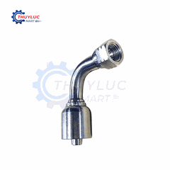 Đầu bấm, 3/8" - 9/16"x18 JIC, cong 90, kèm vỏ bóp 2 lớp, SS316, 26791-06-06RW