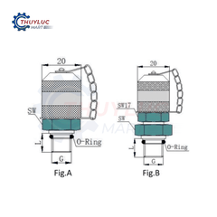 Đầu kiểm tra áp lực M16x2 - 9/16 UNF, SD-M16x2-9/16 UNF