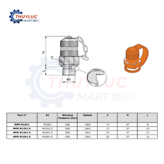 Đầu kiểm tra áp lực Dicsa M14X1.5, MPR M14X1.5