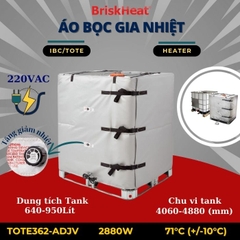 Áo bọc gia nhiệt IBC/TOTE với phích cắm NEMA 6-15P TOTE362-ADJV