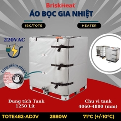 Áo bọc gia nhiệt IBC/TOTE với phích cắm NEMA 6-15P TOTE482-ADJV