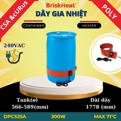 Dây gia nhiệt Silicon cho thùng nhựa DPCS25A-71C/1200W