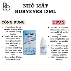Nước Nhỏ Mắt RUBYEYES Cho Người Sử Dụng Kính Áp Tròng
