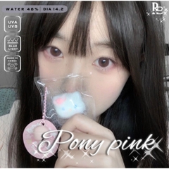 Kính Áp Tròng RUBYEYES Màu Hồng Pony Pink, Lens Mắt 0 Độ Màu Hồng BST BEARLENS [Tặng Khay Gương Dụng Cụ Đeo]