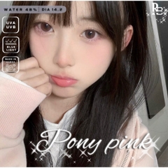 Kính Áp Tròng RUBYEYES Màu Hồng Pony Pink, Lens Mắt 0 Độ Màu Hồng BST BEARLENS [Tặng Khay Gương Dụng Cụ Đeo]