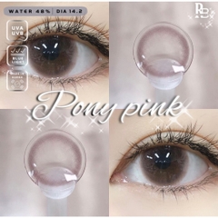 Kính Áp Tròng RUBYEYES Màu Hồng Pony Pink, Lens Mắt 0 Độ Màu Hồng BST BEARLENS [Tặng Khay Gương Dụng Cụ Đeo]