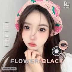 Kính Áp Tròng 0 Độ Màu Đen Flower Black