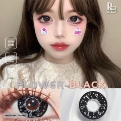 Kính Áp Tròng 0 Độ Màu Đen Flower Black