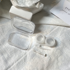 Khay Gương Đựng Lens Nhựa Dẻo Kèm Nhíp Silicone