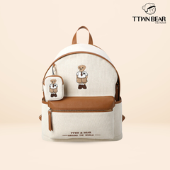 Balo gấu họa tiết chữ T chính hãng TTWN BEAR - TN3472