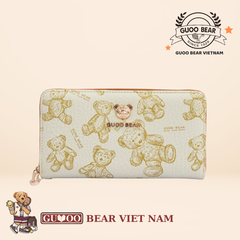 Ví cầm tay sang trọng, chính hãng GUOO BEAR - GO-2017 Trắng Dài