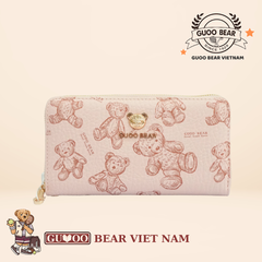 Ví cầm tay sang trọng, chính hãng GUOO BEAR - GO-2017 Hồng Dài