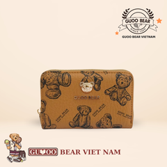 Ví cầm tay sang trọng, chính hãng GUOO BEAR - GO-2016 Nâu Nhỡ