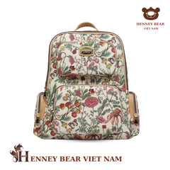 Balo chính hãng HENNEY BEAR - H-1201-FLORAL SUMMER BEIGE