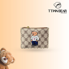 Ví nâu chữ T cầm tay nữ sang trọng TTWN BEAR - TT2454