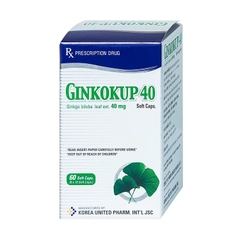 Thuốc Ginkokup 40 Korea United điều trị bệnh sa sút trí tuệ, bệnh Alzheimer, rối loạn mạch máu não (6 vỉ x 10 viên)