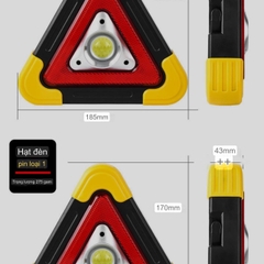 Đèn cứu hộ Hurry-Bolt hình tam giác ánh sáng Led dùng pin sạc hoặc sạc tấm pin năng lượng mặt trời dùng cho cứu hộ giao thông, du lịch, dã ngoại