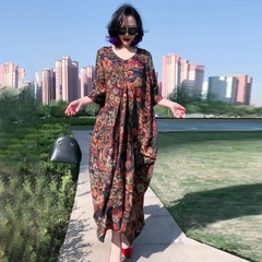 Áo Lụa Tây Phong Fress Size 2024 nền đen có văn hoa