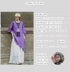 Áo thun cotton và lanh nữ thêu viền phong cách dân tộc của những người ưa hoạt động terong thời tiết mùa hè