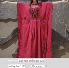Chiếc váy nhà L U S A bằng vải cotton và vải lanh cổ điển kiểu áo choàng rộng, váy dài