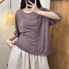 Áo sơ mi cotton cổ tròn đến từ H u a l o u hợp với  phong cách mùa hè năng động