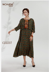 Áo Lụa Tây Phong Fress Size 2024 nền đen có văn hoa