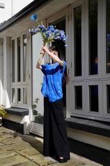 Áo thun vải lanh họa tiết xuân hè dành cho nữ đẹp sang trọng