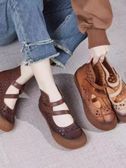 Đôi Giày miệng nông da bò thật, đế gân bò. Sản phẩm siêu HOT đáng sở hữu trong mùa hè 2024