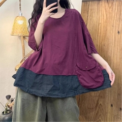 Áo cotton denim đến từ H u a l o u phong cách khỏe khoắn