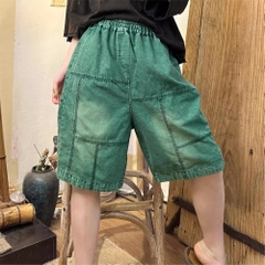 Quần short cotton từ H u a l o u sản xuất 2024 mới phong cách năng động thích hợp cho mùa hè