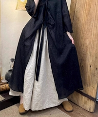 Váy cardigan dây đeo không đều phong cách mùa hè mới 2024 trong bầu không khí Zen