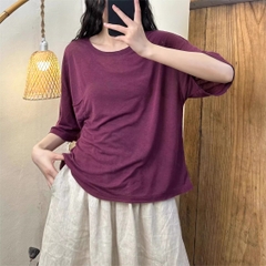 Áo sơ mi cotton cổ tròn đến từ H u a l o u hợp với  phong cách mùa hè năng động