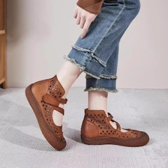 Đôi Giày miệng nông da bò thật, đế gân bò. Sản phẩm siêu HOT đáng sở hữu trong mùa hè 2024